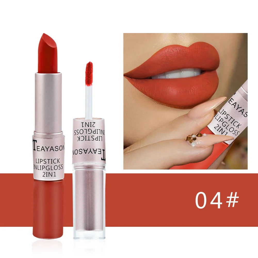 Matte Liquid Lipstick Waterproof Non Transfer Long Wear Pink Lip Gloss Tint Moisturizing Makeup for Women Ladies