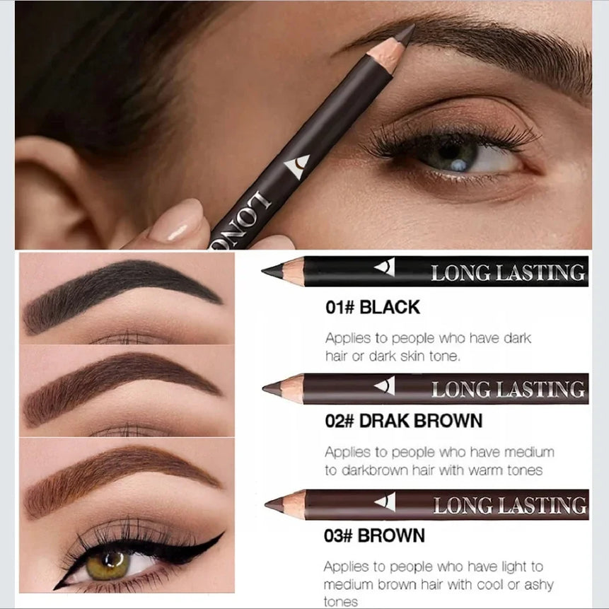 6/12Pcs Eye Brow Pencil Waterproof Professional Women Eye Makeup Pen Easy Color Natural Black Brown Cosmetic Beauty Eyebrow Tool