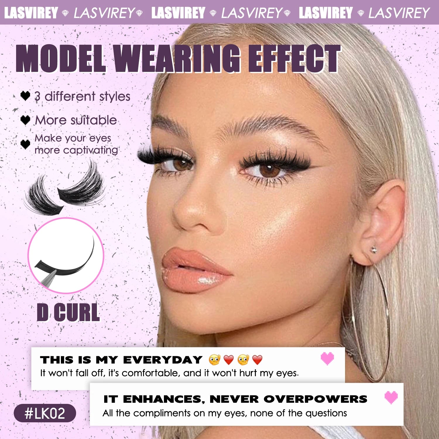 LASVIREY Lash Clusters DIY Spiky Cluster Lashes Mixed Styles Fluffy Volume Clusters Lashes Fluffy Individual Eyelashes Extension
