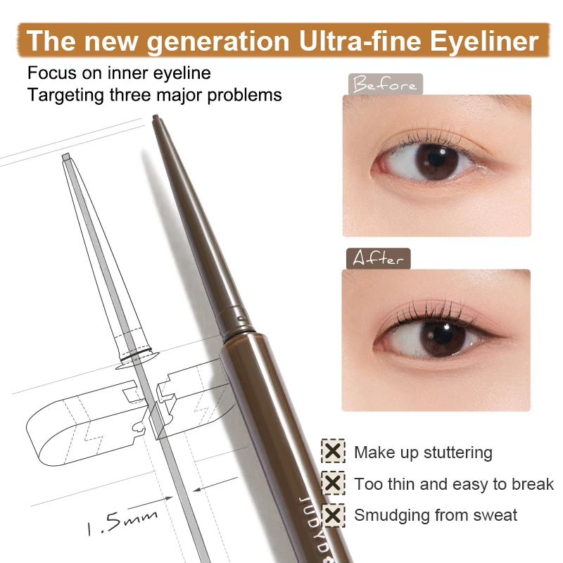 Judydoll Ultrafine Eyeliner Gel Pencil, Fine Lining for Inner & Outer Eyes, Waterproof, Sweat-Proof, Long-Lasting, Unique Gift