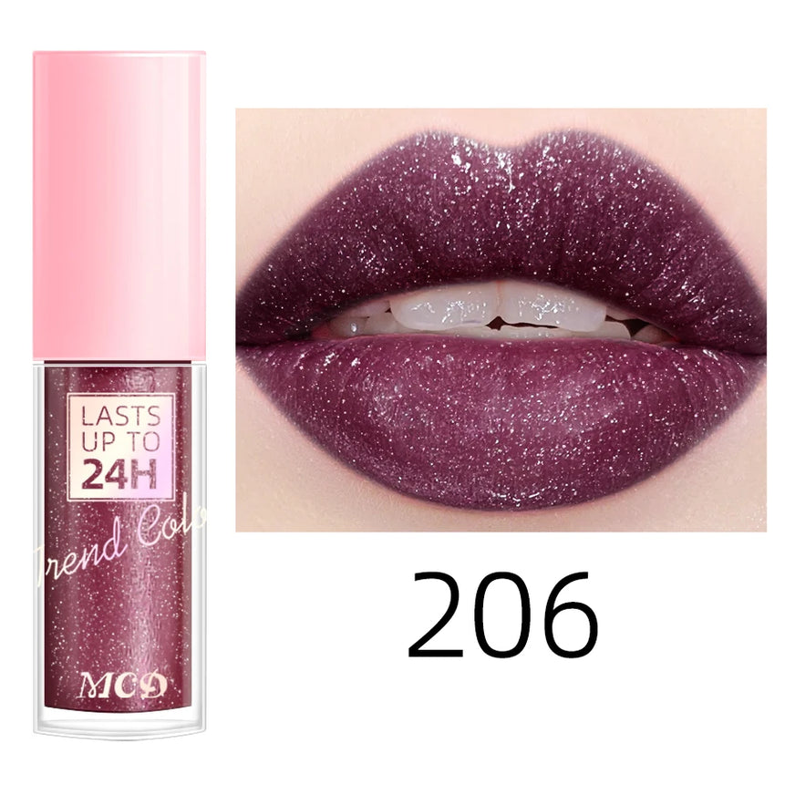 18 Colors Glitter 1pcs Lip Glaze Long Lasting Lip Gloss Waterproof Liquid Lipstick Makeup Lip Oil Lip Tint Moisturizing Lip Balm