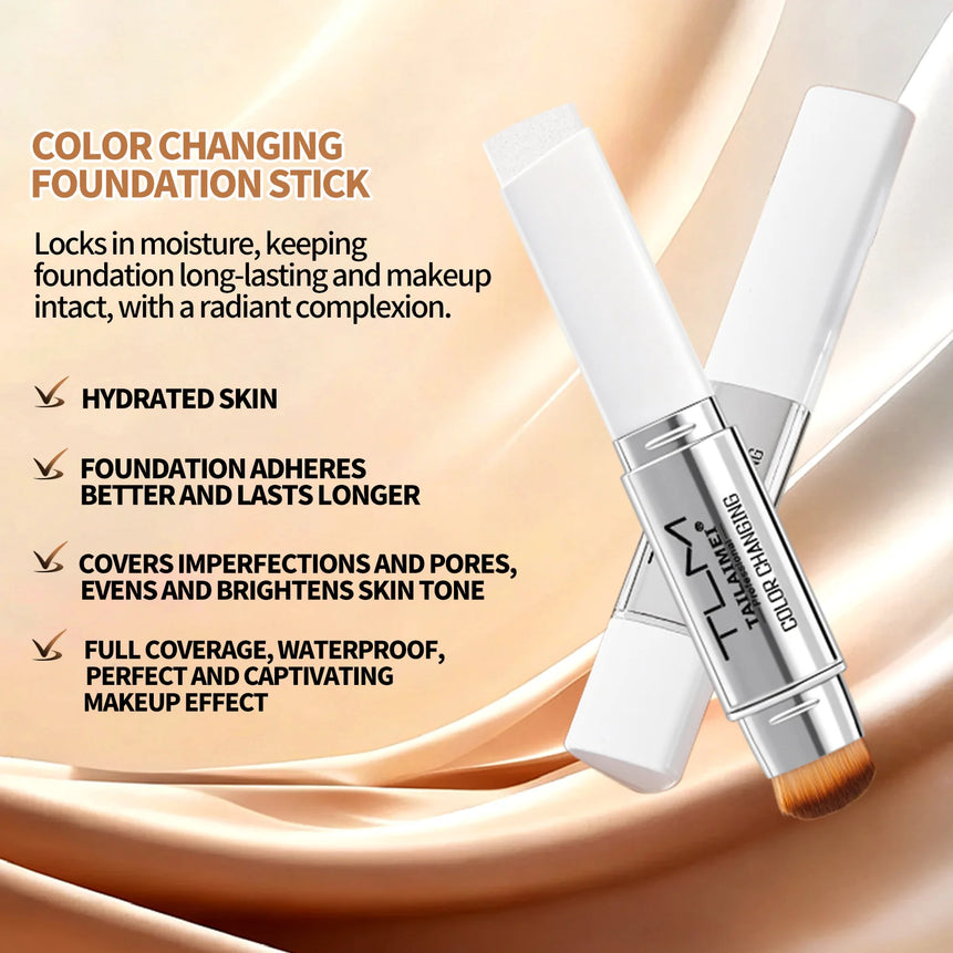 Color Changing Foundation Stick with Spf 15, All Day Flawless, Natural-Looking Complexion, Long-Lasting Wear
