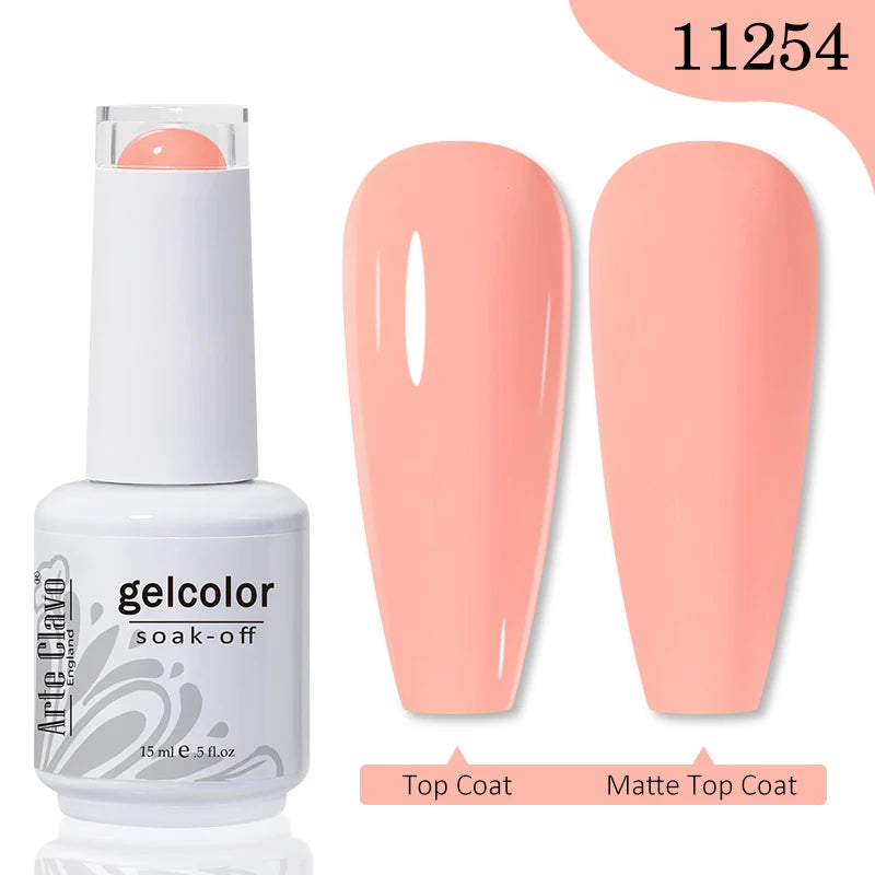 Arte Clavo 15ml Rose Red Pink Color Gel Nail Polish Autumn Winter Hot Sale Long Lasting Soak Off For Manicure Nail Art Gel