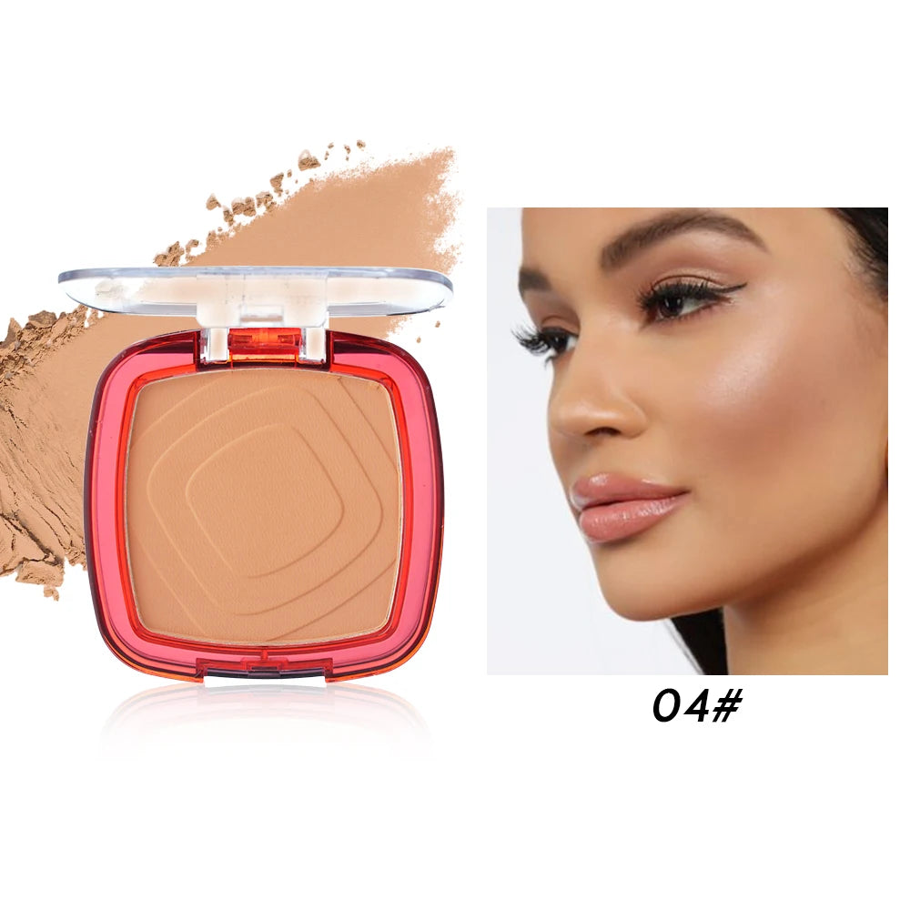 Waterproof Matte Pressed Powder Full Coverage Oil Control 24H Weightless Foundation Long Lasting Non Caking Finishing