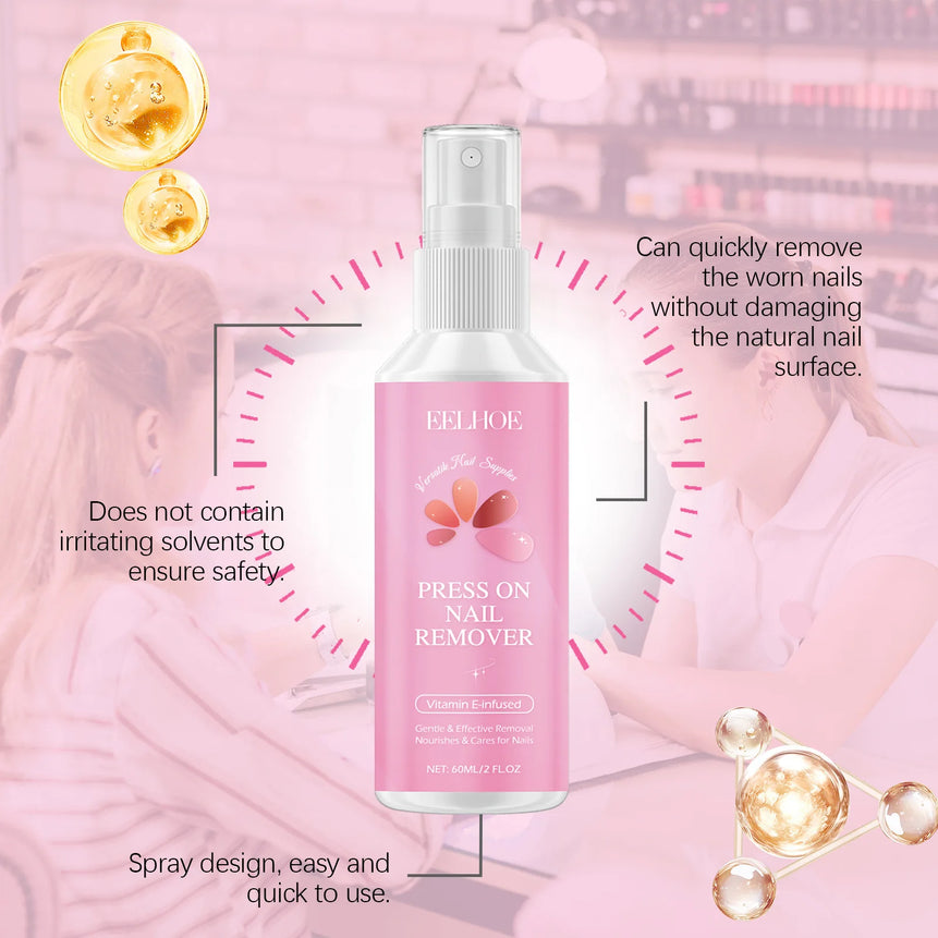 Press on Remover Spray Kit For Nail Adhesive Remover Fake Nails Soft Protect Nail Tips Nourishing Solid Gel Beauty Care Products