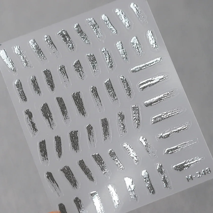1pcs White 5D Pearl Lace Wave Lines Nail Art Stickers Elegant Exquisite Nail Decoration Decals DIY Self Adhesive Transfer Slider