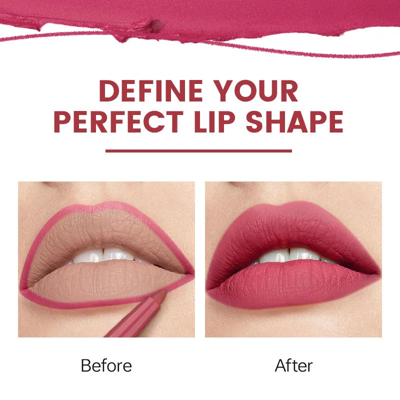 Long-lasting Waterproof Matte Nude Lip Liner - High Pigmentation, Retractable, Smooth Application, Natural Look