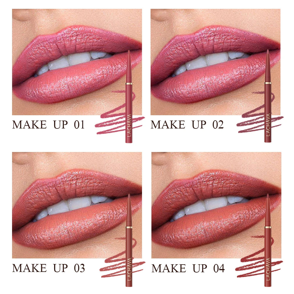 Long-lasting Waterproof Matte Nude Lip Liner - High Pigmentation, Retractable, Smooth Application, Natural Look