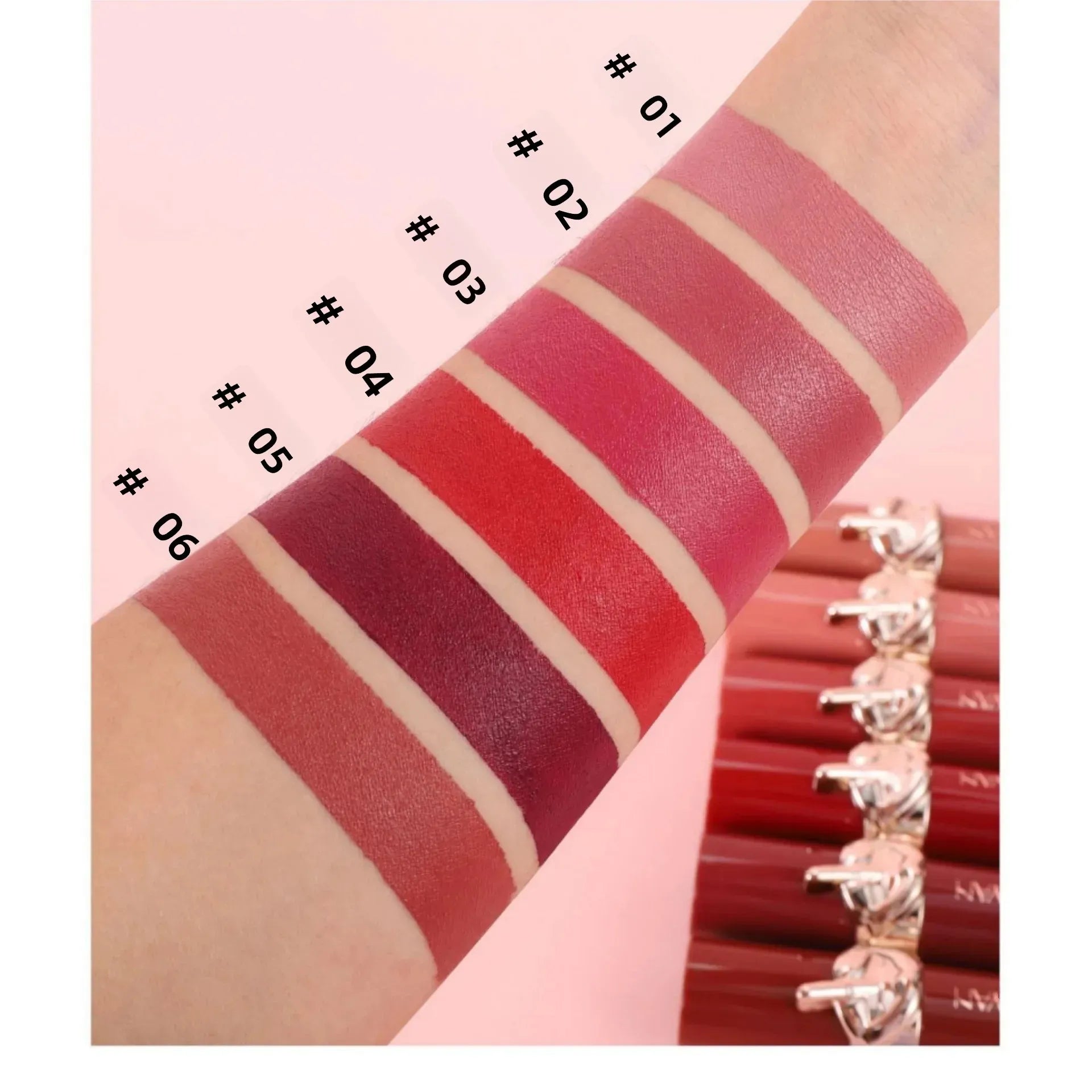Waterproof Velvet Lipstick Set Matte High Pigment Long Lasting Moisturizing Non Fade Nude Red Lip Gloss Beauty Cosmetic