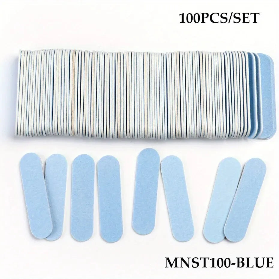 50/100pcs Double Side Nail Files Mini Wood Sanding Buffer Block Set For Gel Polish Manicure Pedicure Salon Nail Art Tools