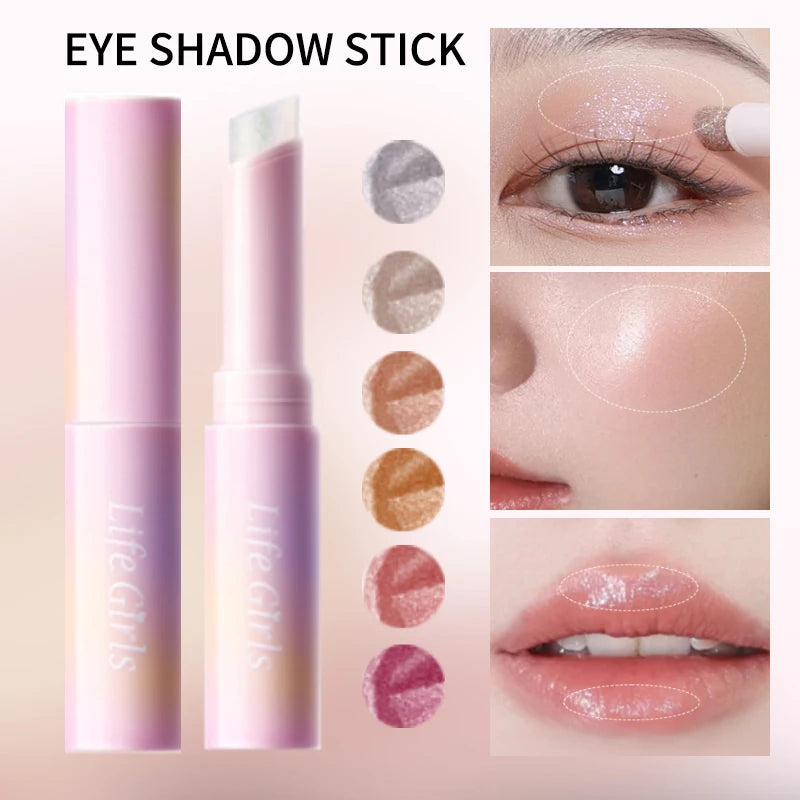 Water-Gel Eyeshadow Stick Is a Single-Swipe Makeup Highlighter Eyeshadow Stick with a Pearlescent Shimmer in Various Colors