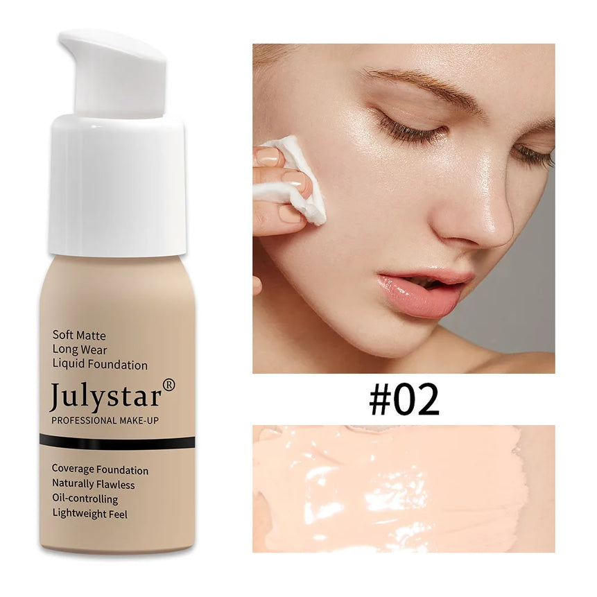 Julystar 10 Colours Matte Moisturising Finishing Foundation Waterproof Long Lasting No Makeup Removal Face Powder
