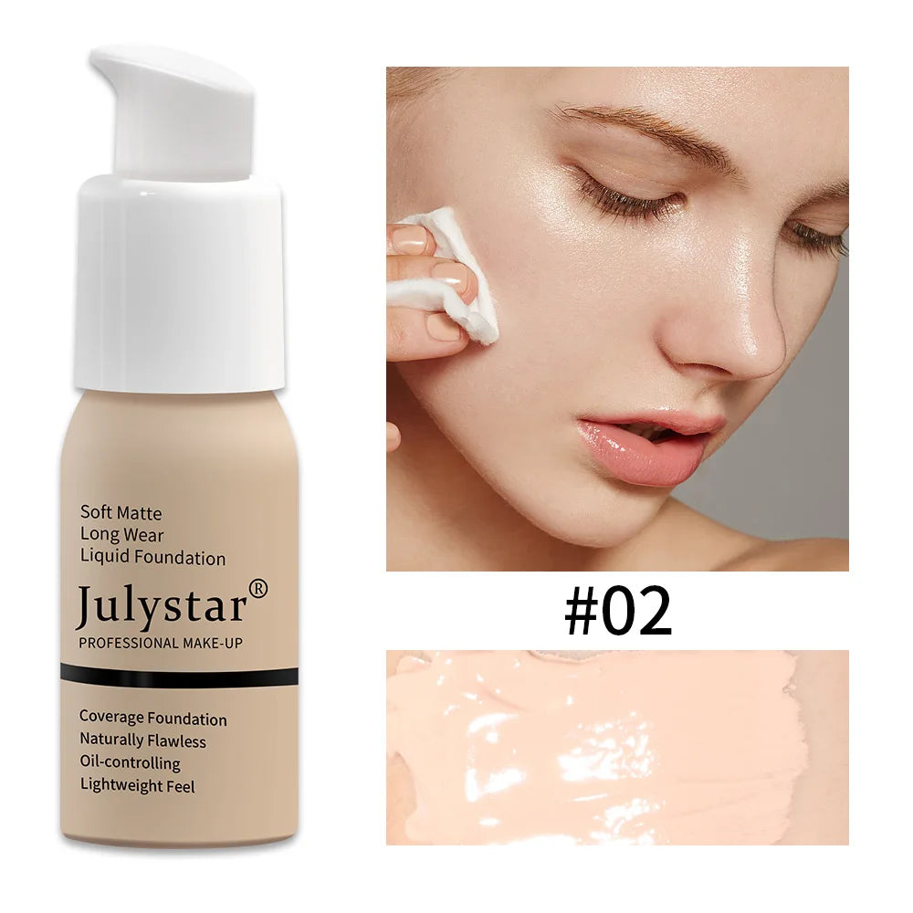 Julystar 10 Colours Matte Moisturising Finishing Foundation Waterproof Long Lasting No Makeup Removal Face Powder