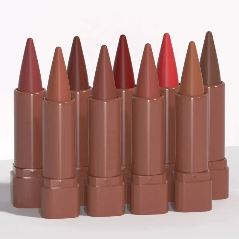 9 Colors Gradient Lip Liner Matte Black Brown Velvet Lipstick Waterproof Non Sticky Contouring Tint Lipliner Crayon Lip Makeup