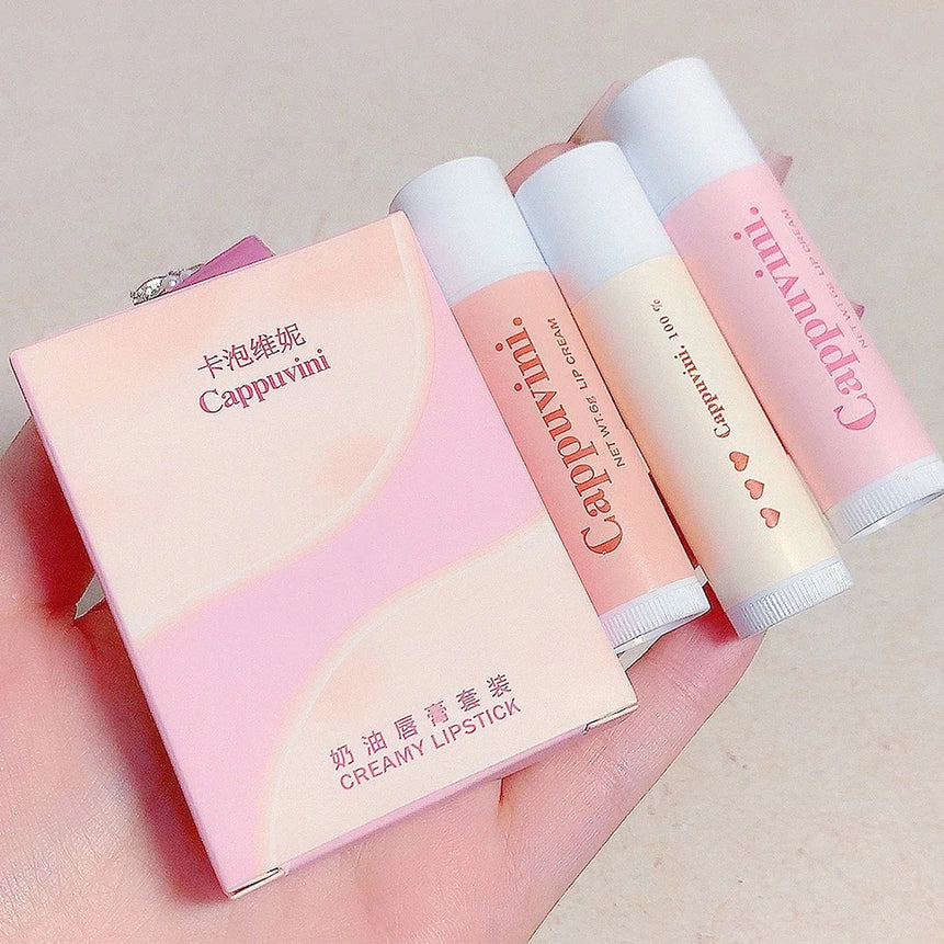 2-in-1 Lipstick Lip Balm 3 Colors Nourishing Moisturizing Lasting Lip Care Makeup