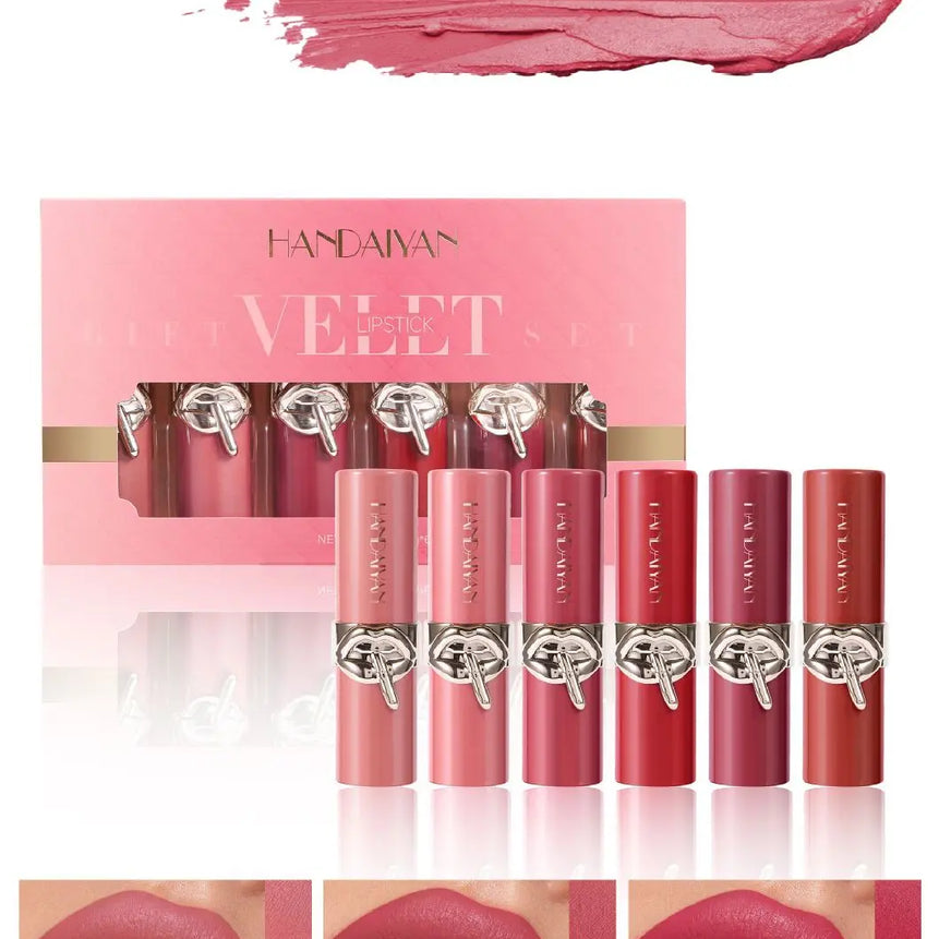 Waterproof Velvet Lipstick Set Matte High Pigment Long Lasting Moisturizing Non Fade Nude Red Lip Gloss Beauty Cosmetic