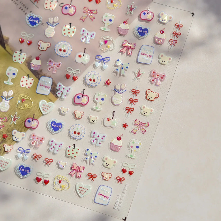 Ocean Shell Starfish Shell Conch Whale Dolphin Seahorse Coconut Tree Water Bubbles Self Adhesive Nail Art Sticker Manicure Decal