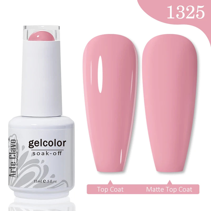 Arte Clavo 15ml Rose Red Pink Color Gel Nail Polish Autumn Winter Hot Sale Long Lasting Soak Off For Manicure Nail Art Gel