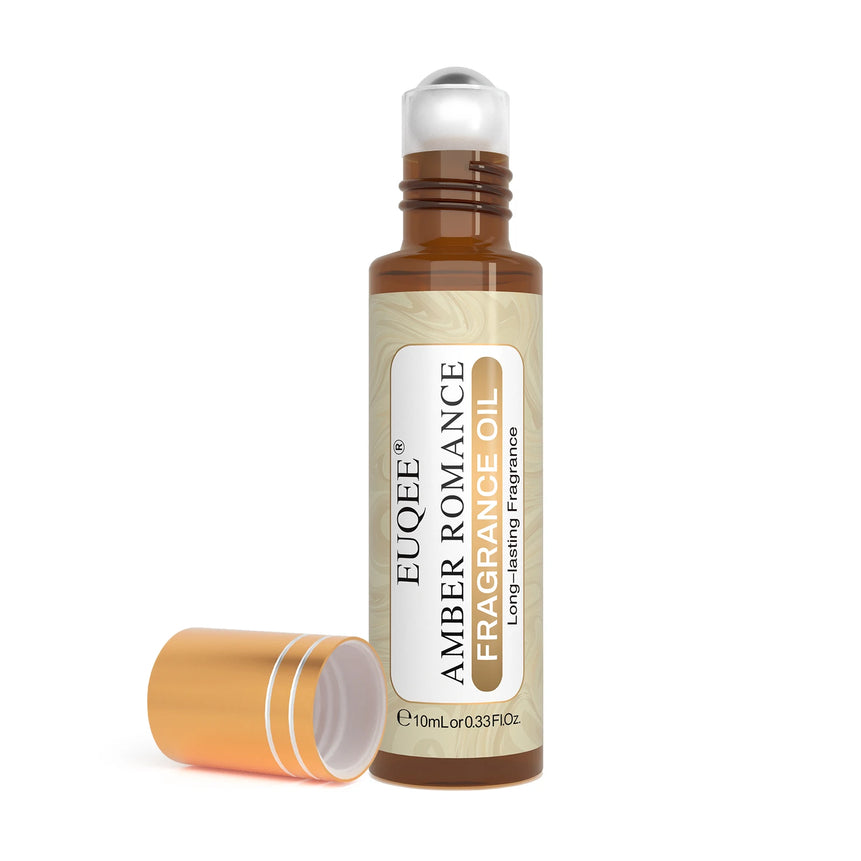 EUQEE 10ml Roll-On Fragrance Oil for Skin Sea Breeze White Musk Coconut & Vanilla Bubble Gum Green Tea Long Lasting Scent
