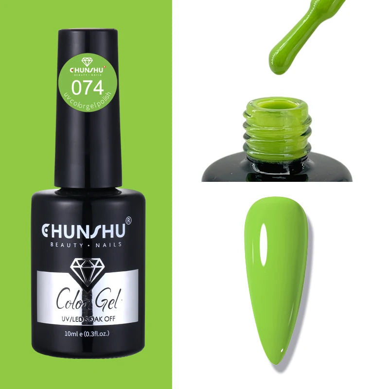 CHUNSHU 10ml Gel Nail Polish Soak Off Semi-Permanent Varnish Professional Salon UV LED Nails Art Gel No Smell All Seasons Colors