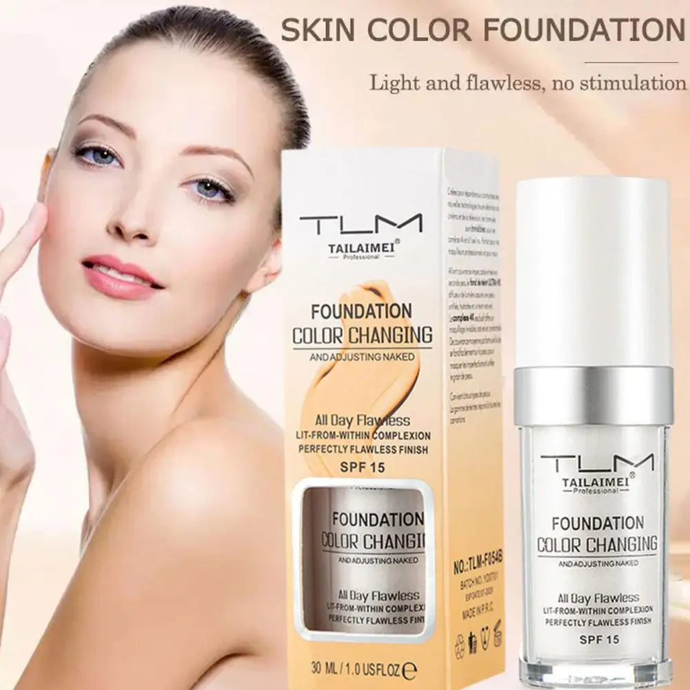 Colour-Changing Liquid Foundation | BB Cream Base, Concealer, Moisturizing Primer, Hides Wrinkles & Lines, SPF15, Suitable for All Skin Tones