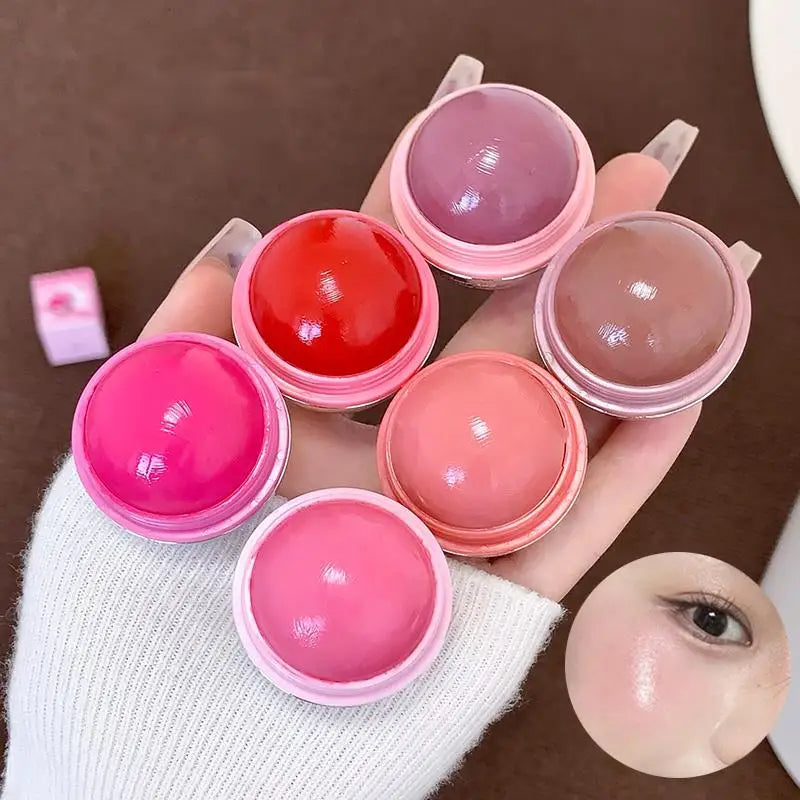Gege Bear Juice Blush Ball Water Light Blusher Brightening Face Easy Color Multi-Use Blush Makeup Suitable for Lips and Cheeks