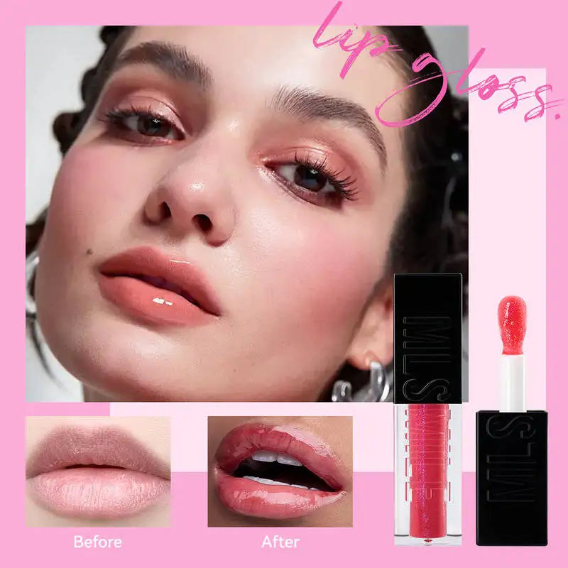 MLSMILE Wet Shiny Liquid Lip Gloss Diamond Shimmer Glitter Lip Plumper Oil 6colors Sparkling Highgloss Sequins Pearly Makeup