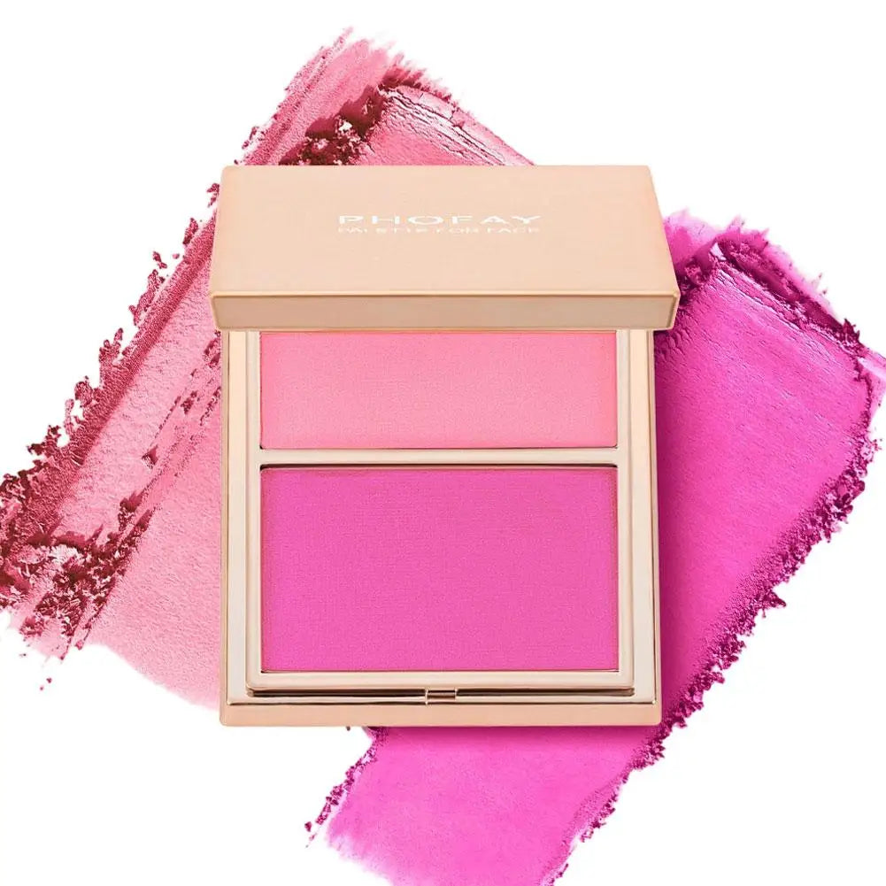 Natural Matte Contour Blush Highly Pigmented Long Lasting Dual Color Palette For A Sculpted Face And Natural Beauty Makeup Look