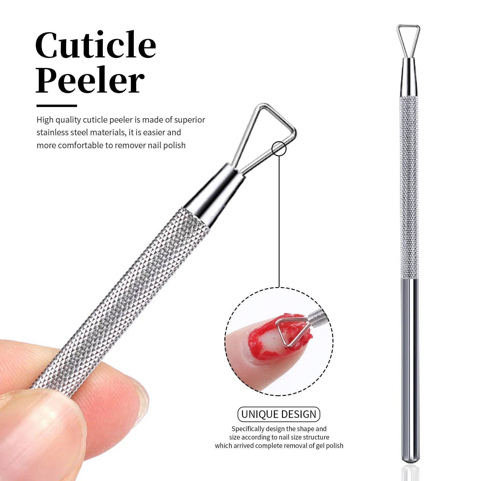 1/4/5/7Pc Professional Stainless Steel Nail Care Tools Double Head Cuticle Pusher Cuticle Nipper Nail Cuticle Remover Accessorie