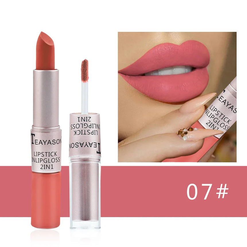 Matte Liquid Lipstick Waterproof Non Transfer Long Wear Pink Lip Gloss Tint Moisturizing Makeup for Women Ladies