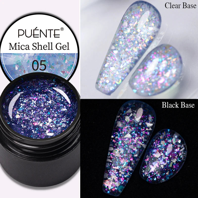 PUENTE Sparkle Platinum Gel Nail Polish 5ML Shiny Gold Silver Glitter Painting Gel Drawing Semi Permanent Varnish For Manicure
