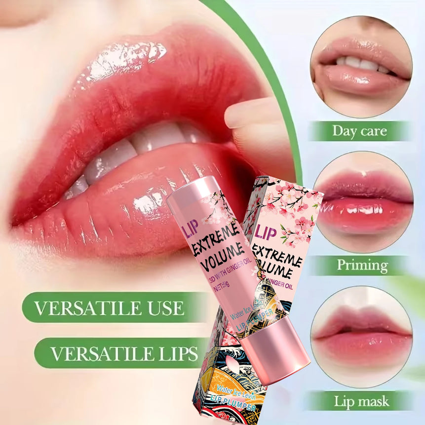 Lip Plumper 5g with Ginger Oil & Peptides - Moisturizing Non-Sticky Lip Balm, Smooth & Voluminous Lips