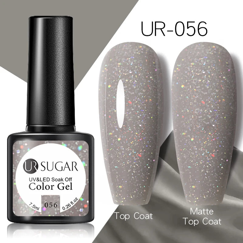 UR SUGAR 7.5ml Rose Glitter Solid Color Gel Nail Polish Jelly Nude Pink Semi Permanent DIY Nail Art UV LED Soak Off Gel