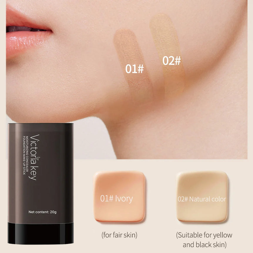Moisturizing Foundation Stick Lasting Facial Concealer Cream Stick Full Coverage Waterproof Face Base Makeup Flawless Cosmetics