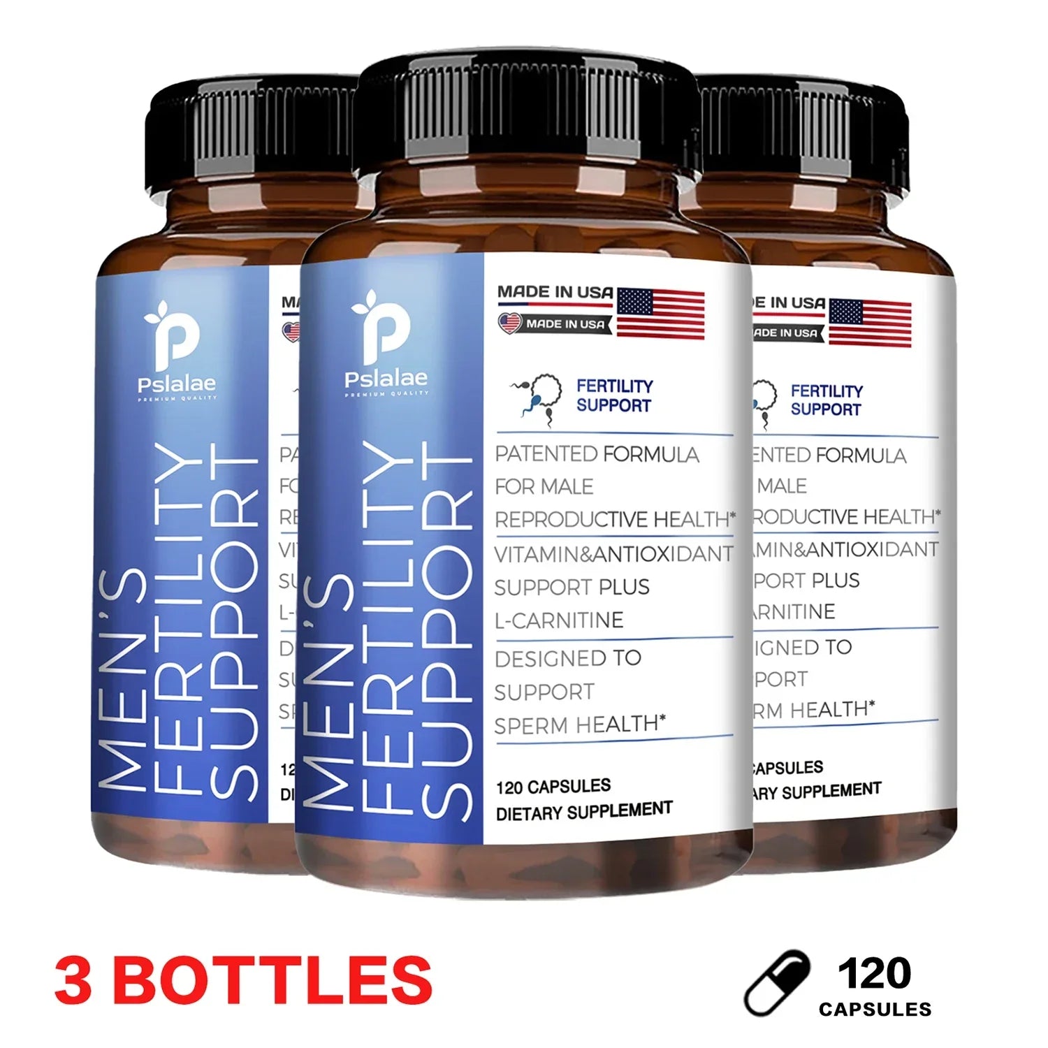 Fertility Capsules for Men Increase Sperm Quality Vitality Sperm Motility Count Booster Support Supplement