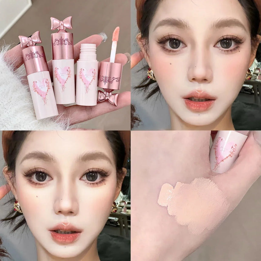 Pink Brightening Concealer Stick Waterproof Highlighting Liquid Moisturizing Concealer Cream Cover Acne Spot Dark Circles Makeup