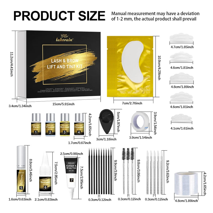 Lakerain Lash & Brow Lifted And Tint Kit Lash Brow Lift Perm Fixation Setting Curled Lashes Long-lasting Set Female Makeup