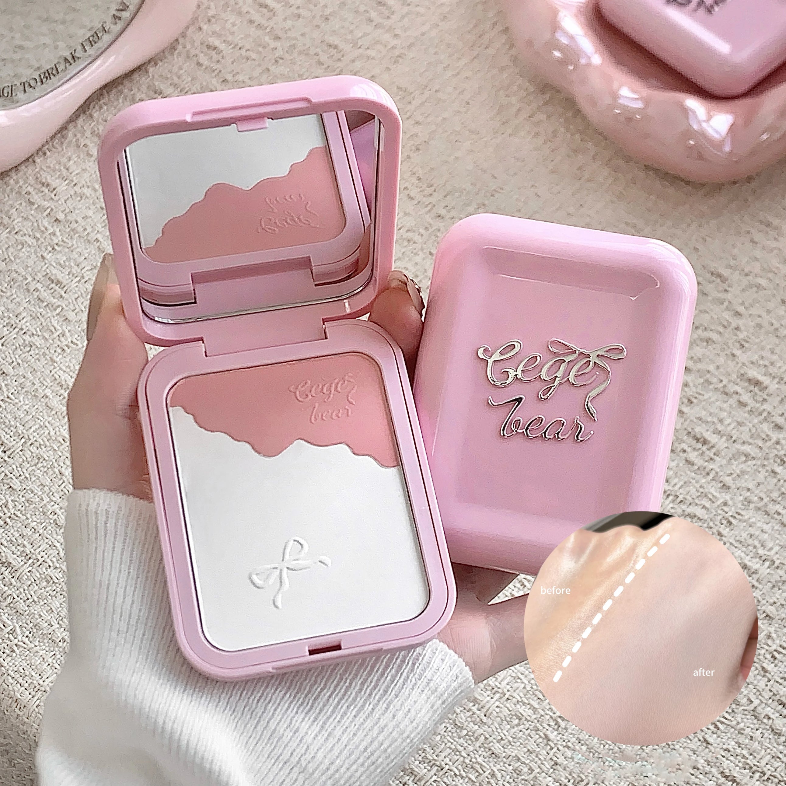 Milk Peach Pink Blush Palette Setting Powder Makeup Waterproof Oil Control Natural Matte Brighten Rouge Blusher Korean Makeup