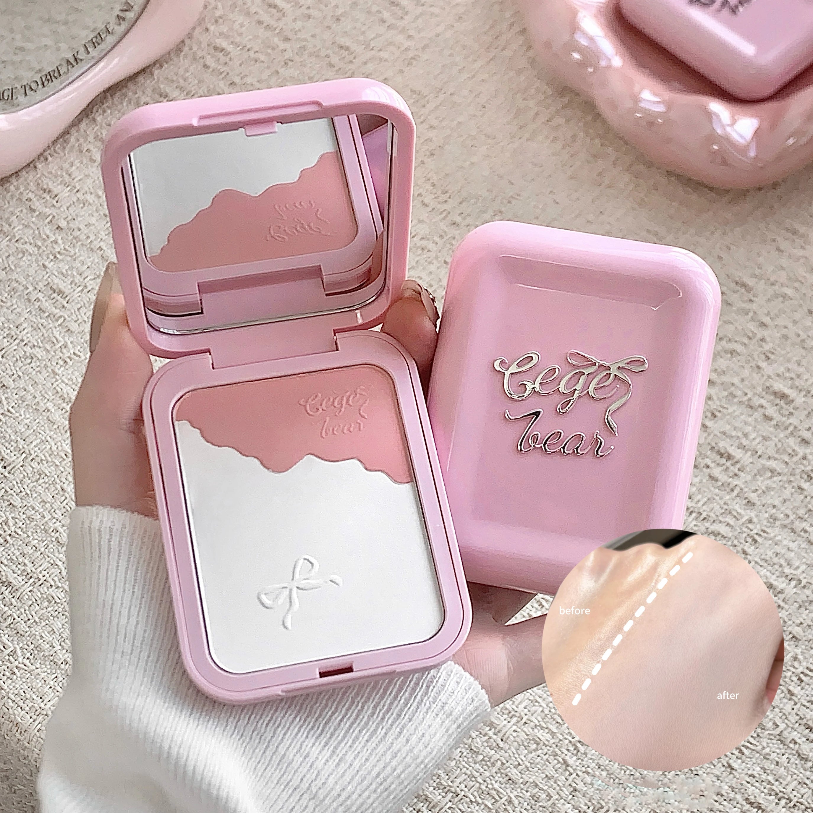 Milk Peach Pink Blush Palette Setting Powder Makeup Waterproof Oil Control Natural Matte Brighten Rouge Blusher Korean Makeup