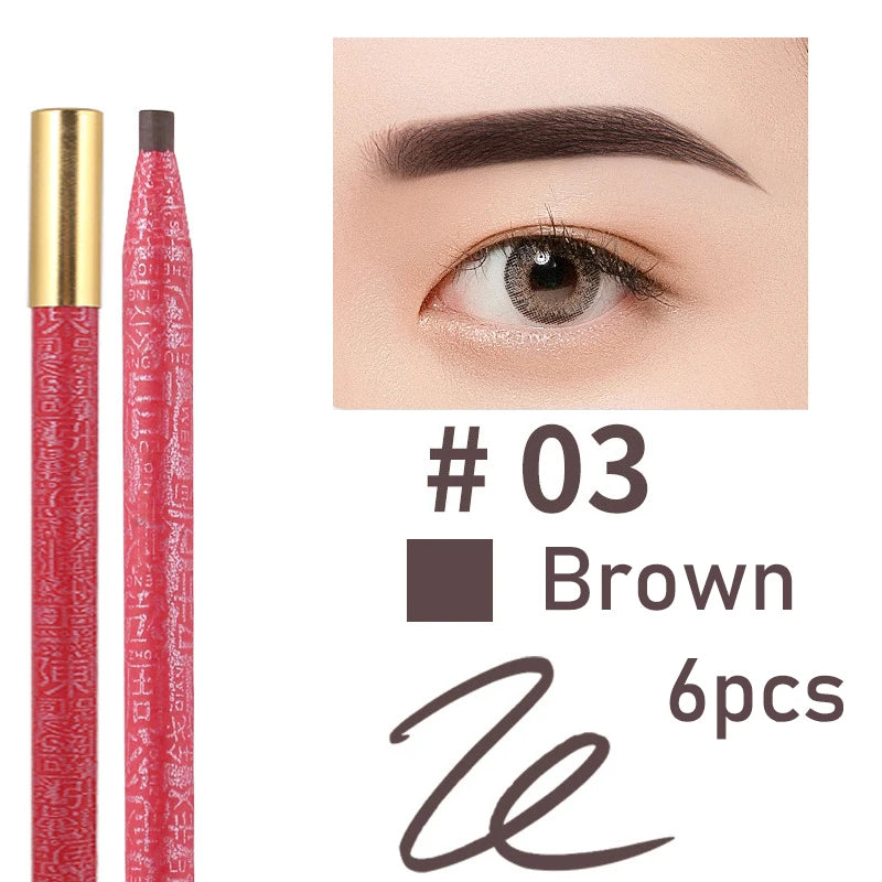 Waterproof Long Lasting Eyebrow Pencils Peel Off & Red Lip Pencil ，Eyebrow Tattoo Makeup Microblading Brow Pencil Makeup Tool