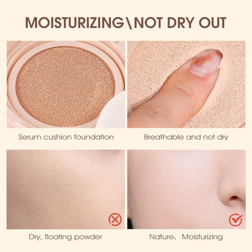 O.TWO.O Cushion Foundation 3 Colors Air Cushion BB Cream Full Coverage Breatheable Concealer Waterproof Face Foundation