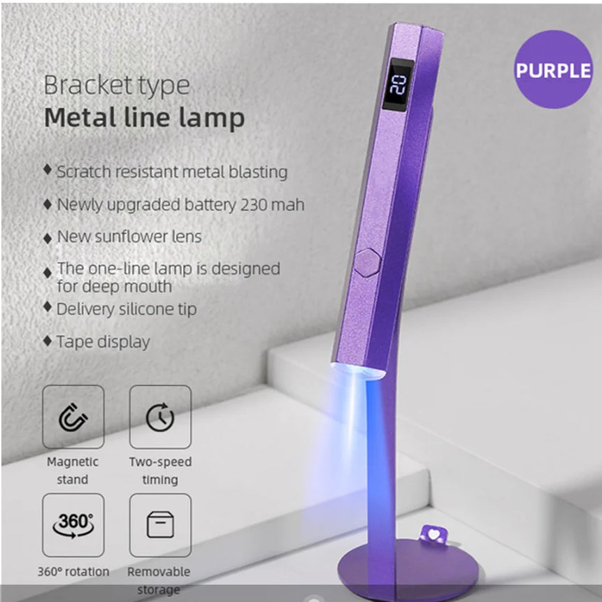 Mini Handheld Nail Dryer With Stand Rechargeable Gel Curing Lamp 3W Nail Dryer  For Polish With Display Manicure Machine