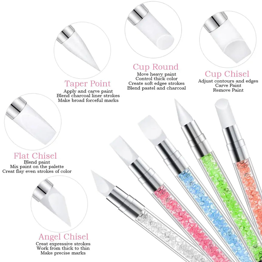 27PCS Manicure Tools Nail Art Brush Set with Resin Nail Art Palette 5Pcs Nail Art Sculpture Pen Dotting Pen for Nail Art DIY