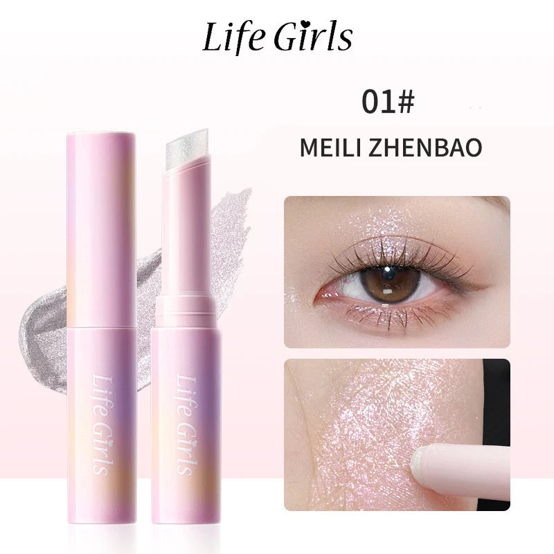 Water-Gel Eyeshadow Stick Is a Single-Swipe Makeup Highlighter Eyeshadow Stick with a Pearlescent Shimmer in Various Colors