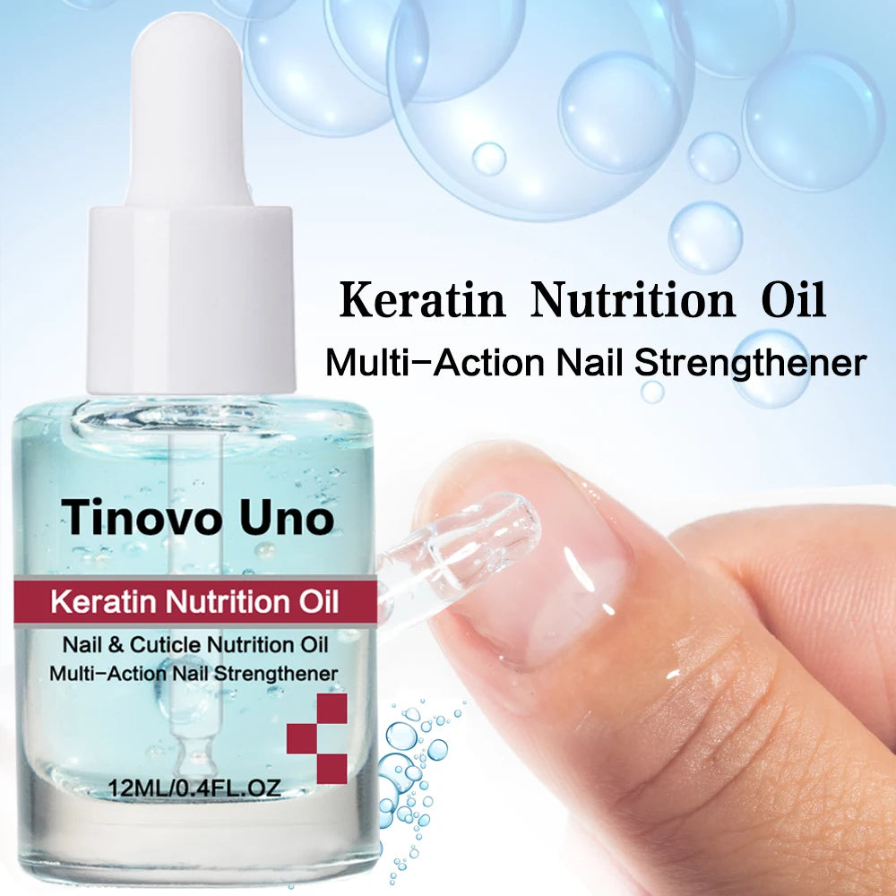 Tinovo Uno Keratin Nail Cuticle Oil Nutrient Nail Strengthener 12ml Nail Art Treatment Revitalizer Serum Repair Care Nails Feet