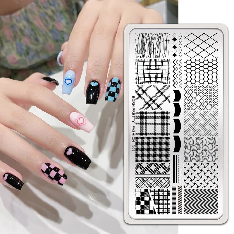 Stamping Plates Butterfly Necklace Floral Line Nail Art Templates Printing Image Manicure Tool