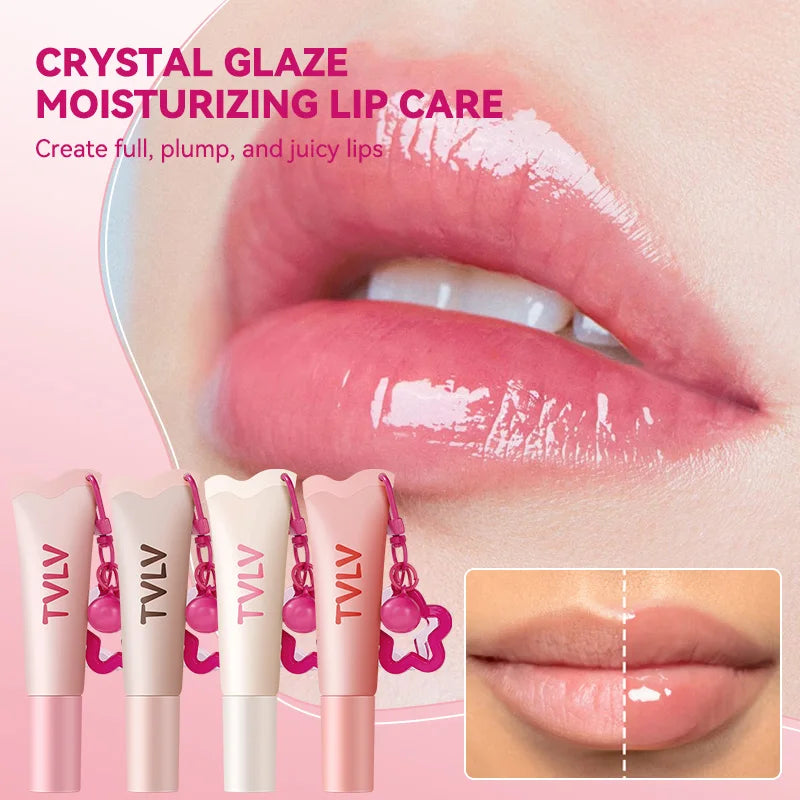 Tvlv Color Lip Gloss Lip Balm Lip Oil 3-in-1 |   Essential Moisturizing Lip Care for Fall and Winter, Improves Lip Wrinkles, Prevents Cracking, and Enhances Tone.