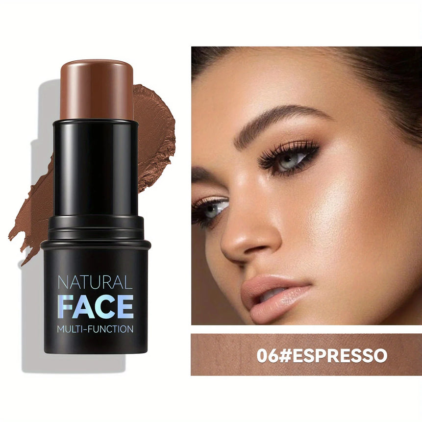 Cream Contour Sticks,Shades with Highlighter & Bronzer & Blush, Non-greasy and Water-resistant Face Contouring Pen
