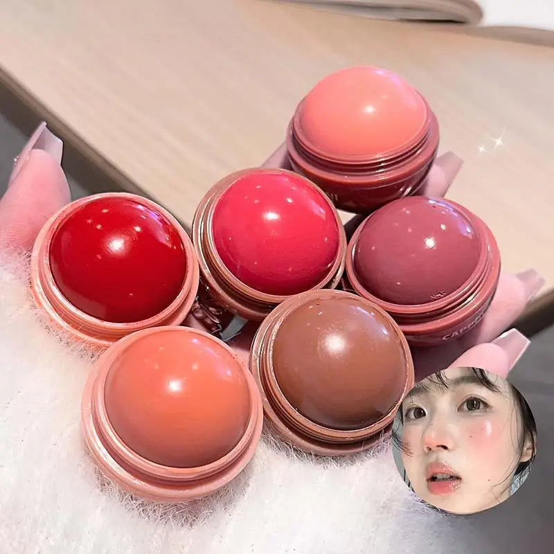 Cappuvini Vitality Juicy Blush Ball Natural Rosy Long-Lasting High Color Blusher Cream Face Makeup Rouge