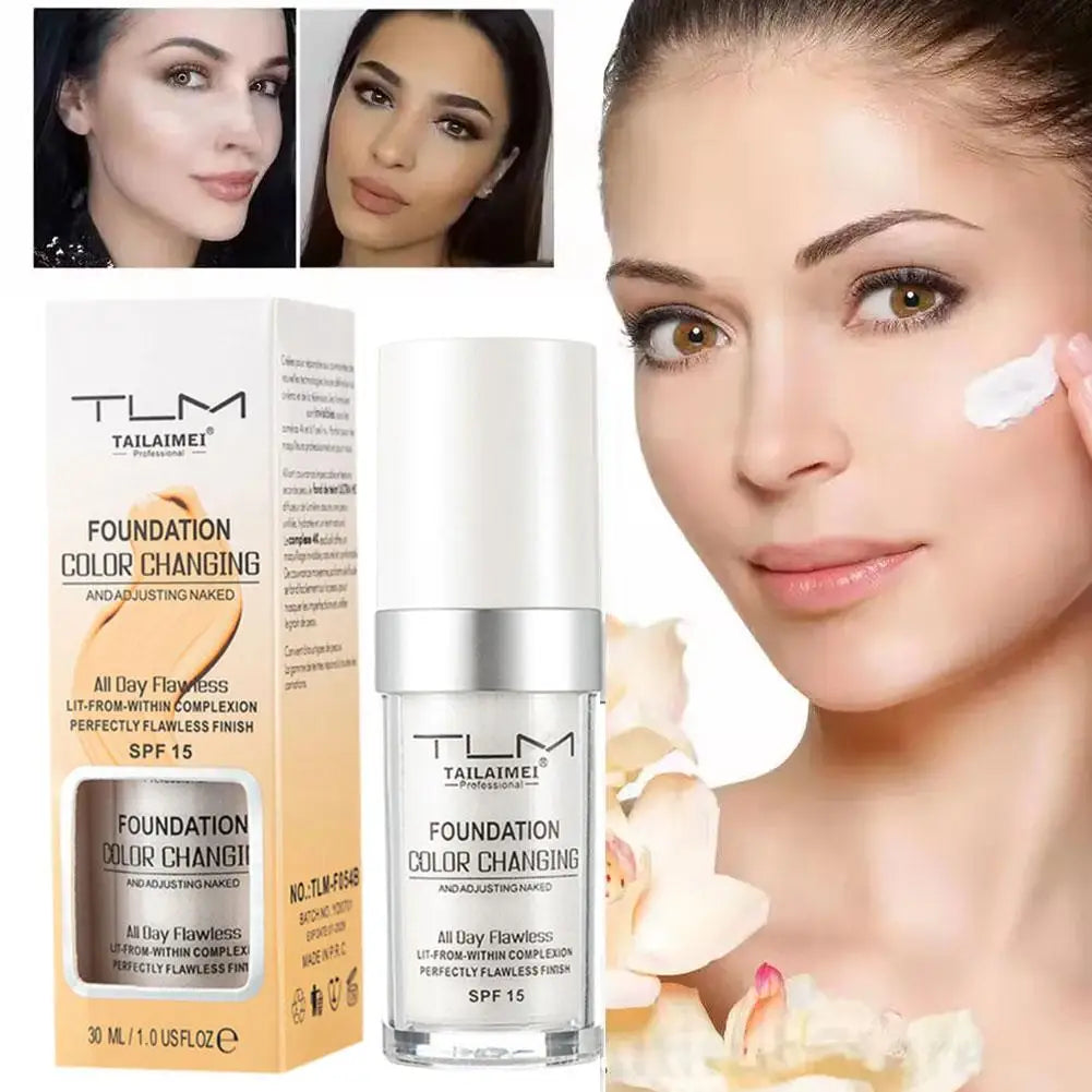 Colour-Changing Liquid Foundation | BB Cream Base, Concealer, Moisturizing Primer, Hides Wrinkles & Lines, SPF15, Suitable for All Skin Tones